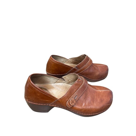Dansko Womens Brown Leather Mules Clogs Nursing Shoes Size 39/8 SKU 9332 - Picture 4 of 16